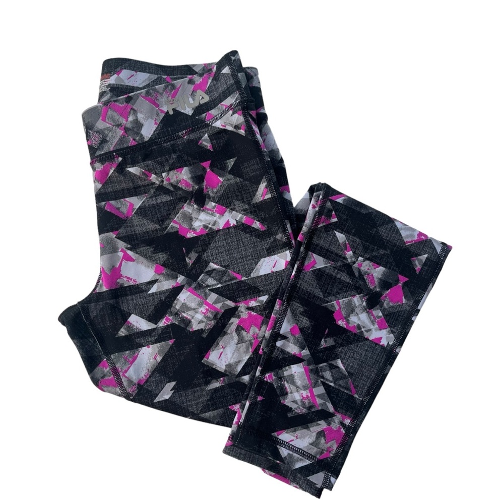 Fila Sport Women’s XS Purple Geometric Maui Printed Performance Running Leggings